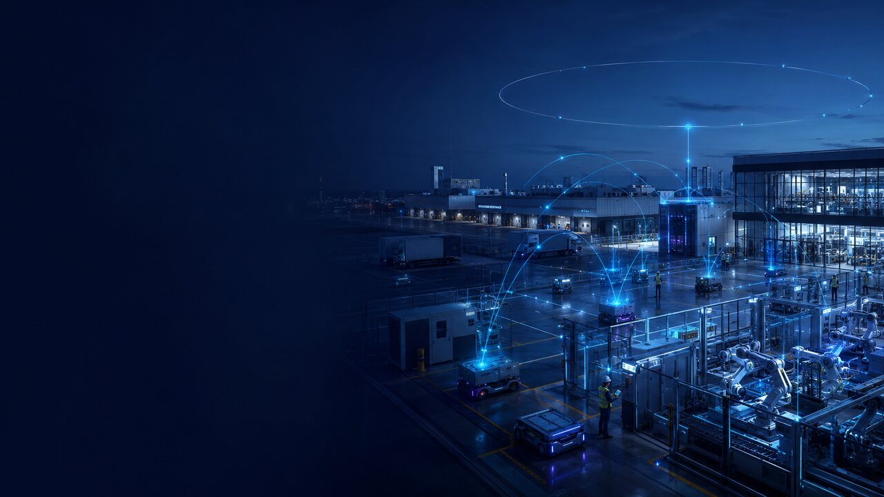 Smart industrial site with robots, autonomous vehicles and secure private 5G connectivity